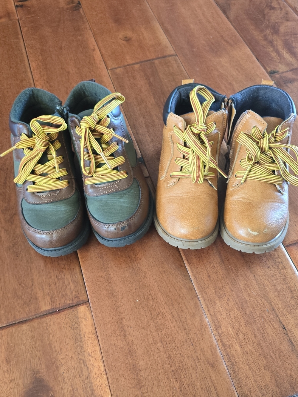 Carter's Brown and Green Kids Lace-Up Outdoor Boots